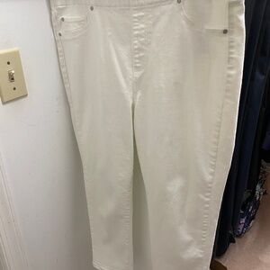 Liverpool white denim cropped pants